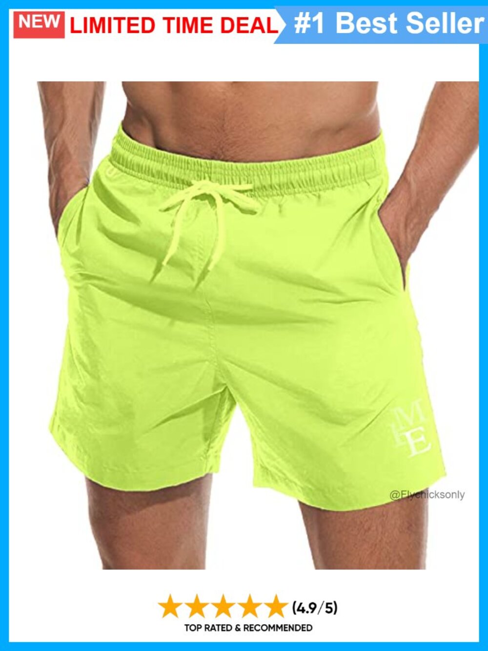 Men's Quick Dry Swim Trunks Board Shorts Mesh Lining Drawstring